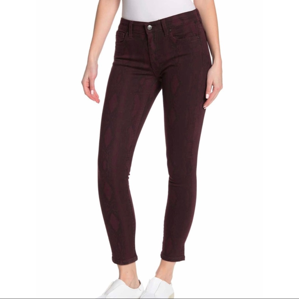 Joe's Jeans Ankle Crop Skinny Jeans Deep Maroon
